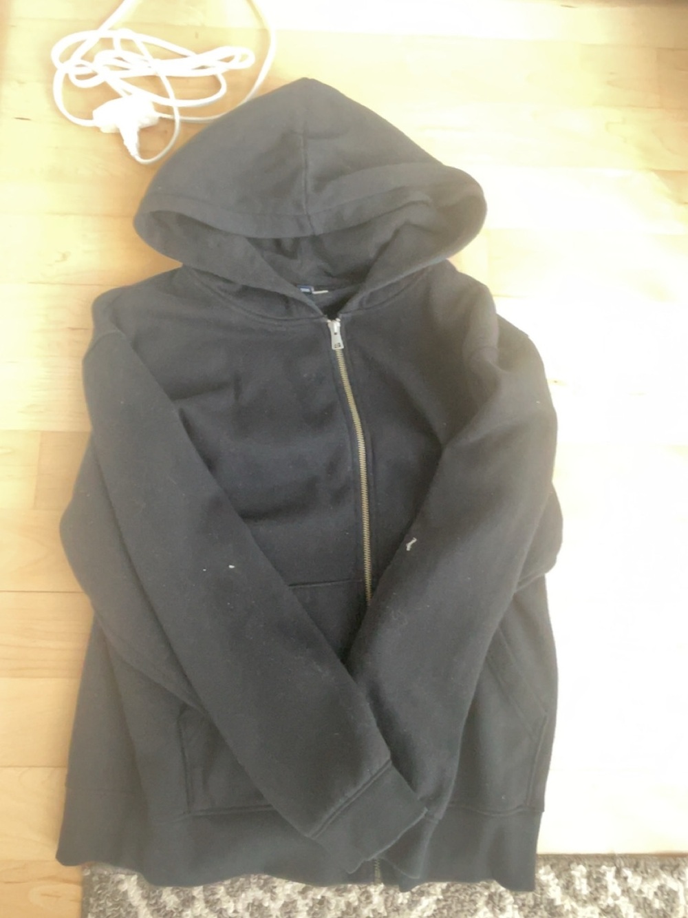 Baggy Black Zip-Up Hoodie Jacket